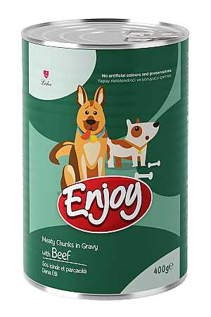 Enjoy Sos İçinde Dana Etli Yetişkin Köpek Konservesi 400gr