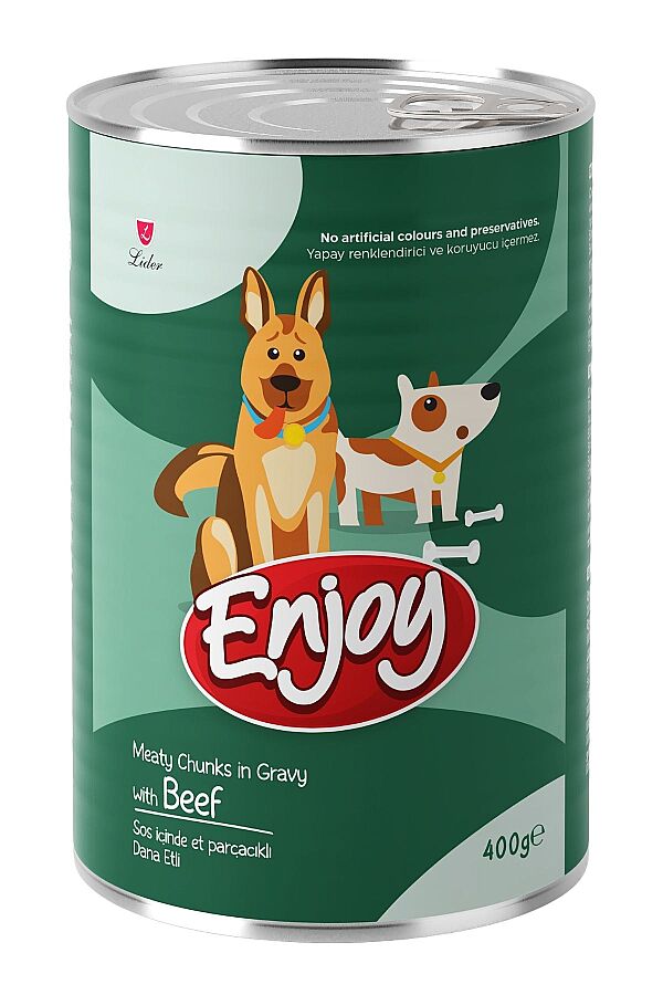 Enjoy Sos İçinde Dana Etli Yetişkin Köpek Konservesi 400gr - 1