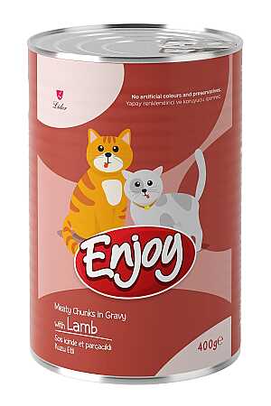 Enjoy Sos İçinde Kuzu Etli Yetişkin Kedi Konservesi 400gr
