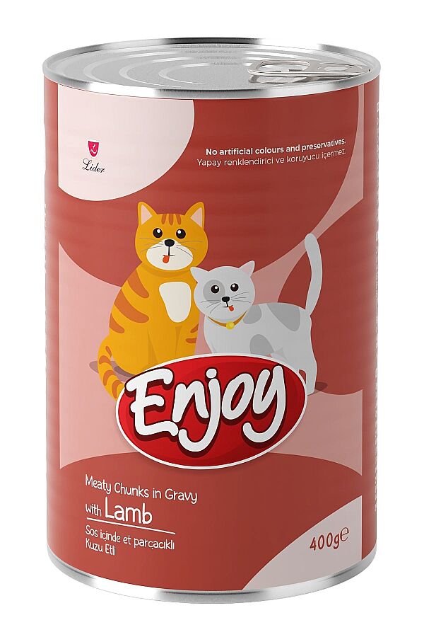 Enjoy Sos İçinde Kuzu Etli Yetişkin Kedi Konservesi 400gr - 1