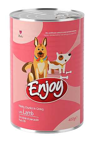 Enjoy Sos İçinde Kuzu Etli Yetişkin Köpek Konservesi 400gr