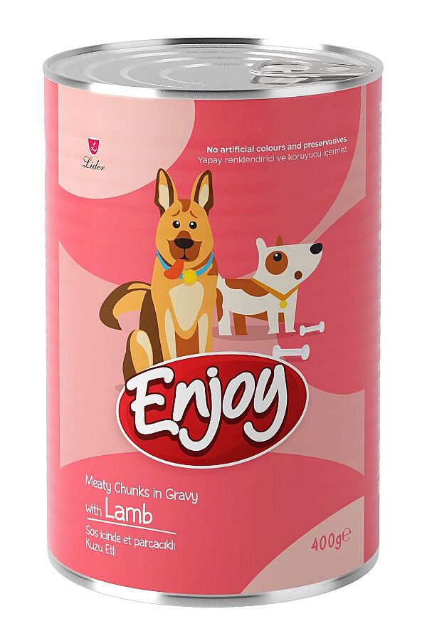 Enjoy Sos İçinde Kuzu Etli Yetişkin Köpek Konservesi 400gr - 1