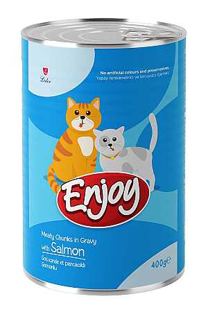 Enjoy Sos İçinde Somon Balıklı Yetişkin Kedi Konservesi 400gr