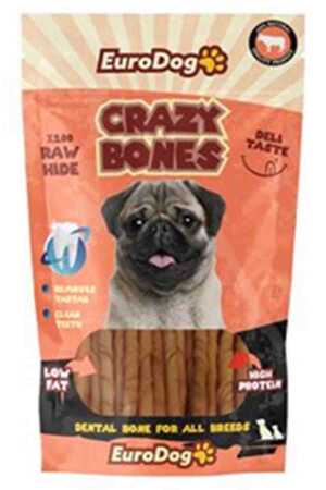 EURODOG - EuroDog Crazy Bones Naturel Burgu Kemik Çubuk Köpek Ödül Maması 12cm(20li)