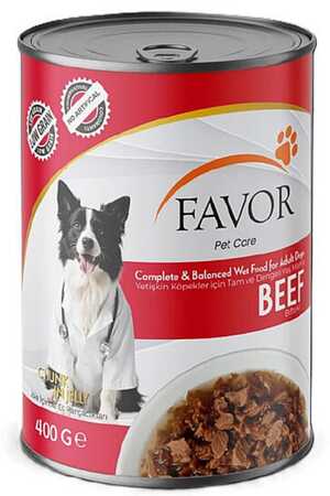 FAVOR - Favor Biftekli Yetişkin Köpek Konservesi 400gr