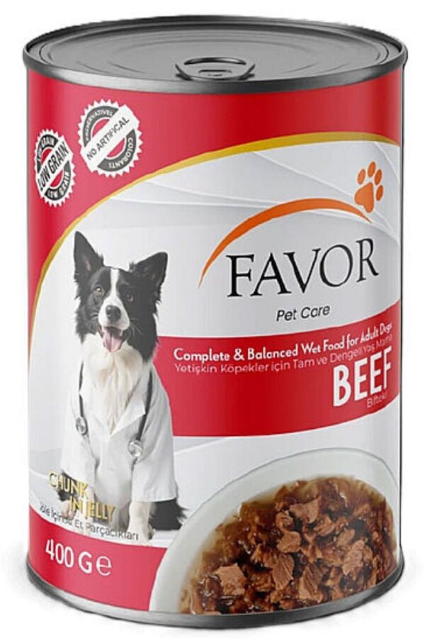 Favor Biftekli Yetişkin Köpek Konservesi 400gr