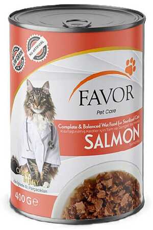 FAVOR - Favor Somonlu Kısırlaştırılmış Kedi Konservesi 400gr
