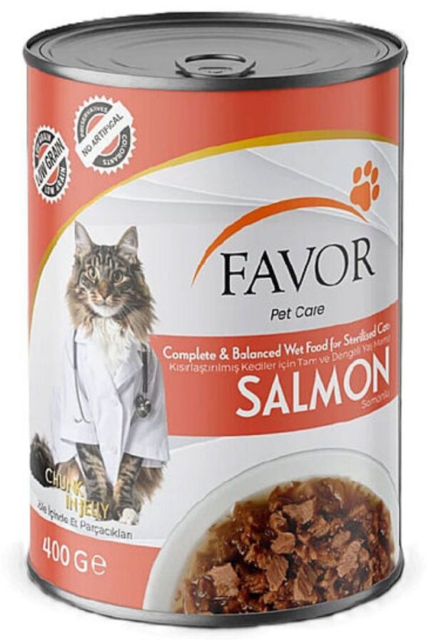 Favor Somonlu Kısırlaştırılmış Kedi Konservesi 400gr