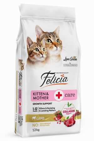 FELICIA - Felicia Düşük Tahıllı Hipoalerjenik Kuzu Etli Yavru Kedi Maması 12kg