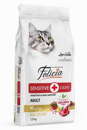 FELICIA - Felicia Düşük Tahıllı Hipoalerjenik Kuzu Etli Yetişkin Kedi Maması 12kg