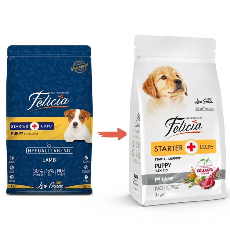 Felicia Düşük Tahıllı Hipoalerjenik Kuzu Etli Küçük ve Orta Irk Yavru Köpek Maması 3kg Felicia Düşük Tahıllı Hipoalerjenik Kuzu Etli Küçük ve Orta Irk Yavru Köpek Maması 3kg