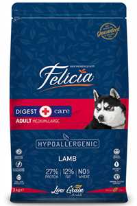 Felicia Düşük Tahıllı Hipoalerjenik Kuzu Etli Orta ve Büyük Irk Yetişkin Köpek Maması 3kg - Thumbnail