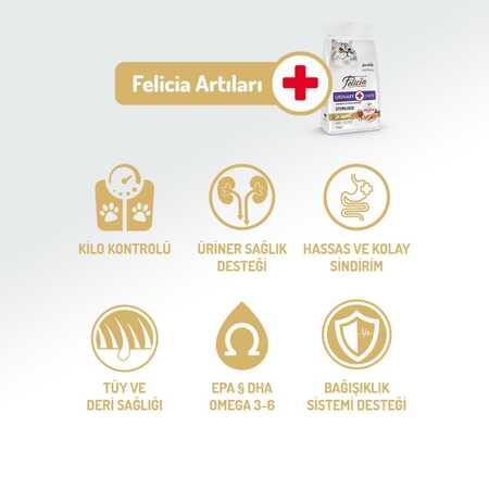 Felicia Düşük Tahıllı Hipoalerjenik Somonlu Kısırlaştırılmış Kedi Maması 12kg - Thumbnail