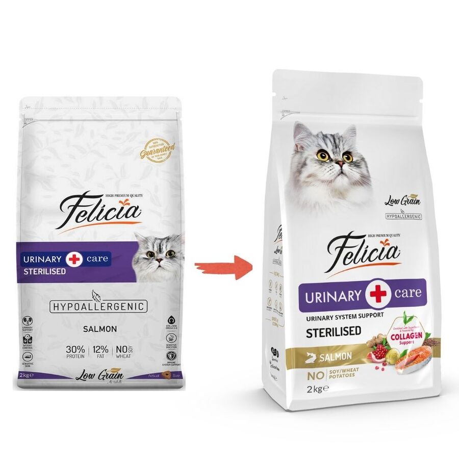 Felicia Düşük Tahıllı Hipoalerjenik Somonlu Kısırlaştırılmış Kedi Maması 2kg