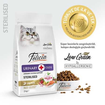Felicia Düşük Tahıllı Hipoalerjenik Somonlu Kısırlaştırılmış Kedi Maması 2kg - Thumbnail