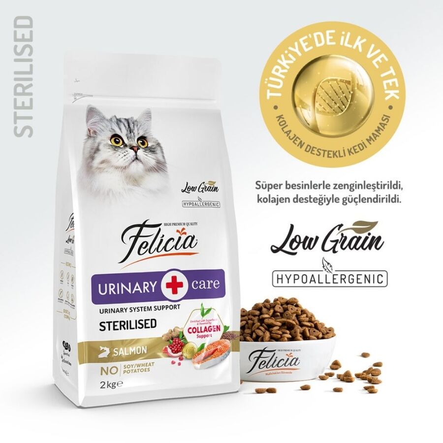Felicia Düşük Tahıllı Hipoalerjenik Somonlu Kısırlaştırılmış Kedi Maması 2kg