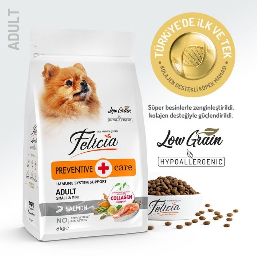 Felicia Düşük Tahıllı Hipoalerjenik Somonlu Küçük Irk Yetişkin Köpek Maması 3kg