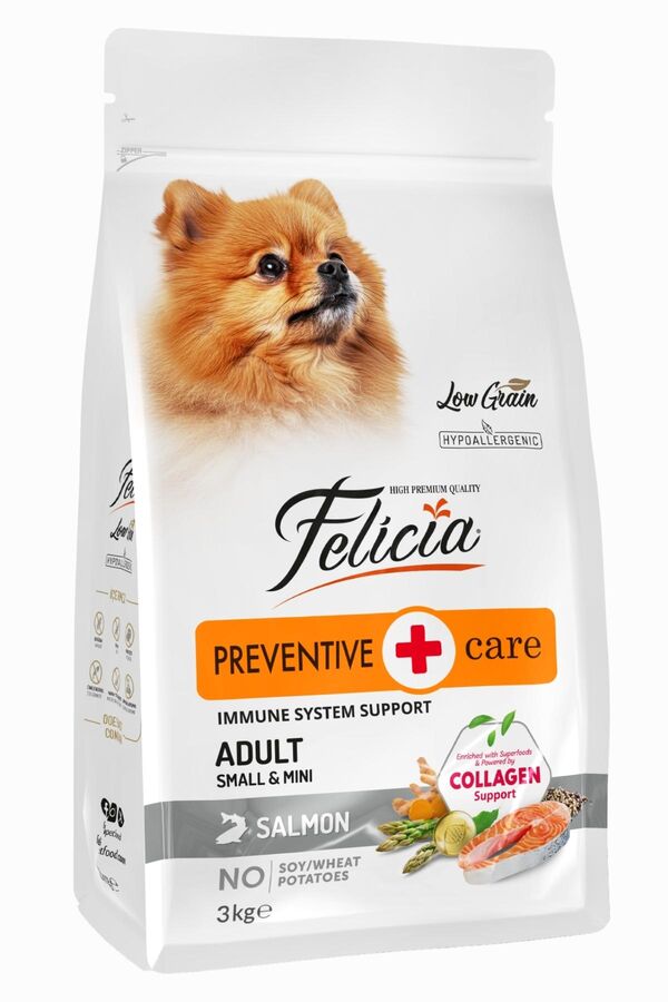 Felicia Düşük Tahıllı Hipoalerjenik Somonlu Küçük Irk Yetişkin Köpek Maması 3kg