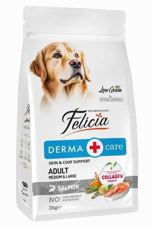 FELICIA - Felicia Düşük Tahıllı Hipoalerjenik Somonlu Orta ve Büyük Irk Yetişkin Köpek Maması 3kg FELICIA - Felicia Düşük Tahıllı Hipoalerjenik Somonlu Orta ve Büyük Irk Yetişkin Köpek Maması 3kg