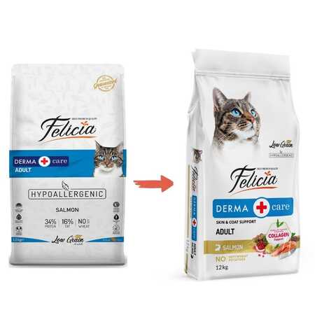 Felicia Düşük Tahıllı Hipoalerjenik Somonlu Yetişkin Kedi Maması 12kg - Thumbnail (1)