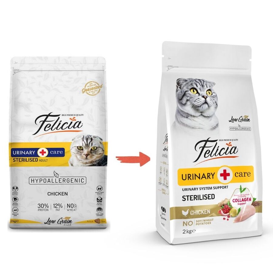 Felicia Düşük Tahıllı Hipoalerjenik Tavuklu Kısırlaştırılmış Kedi Maması 2kg