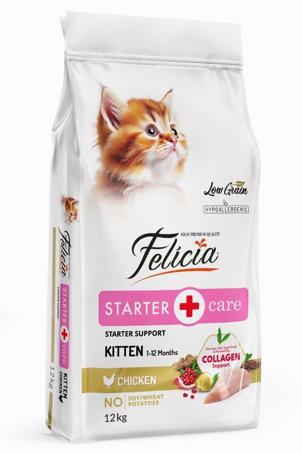 Felicia Düşük Tahıllı Hipoalerjenik Tavuklu Yavru Kedi Maması 12kg Felicia Düşük Tahıllı Hipoalerjenik Tavuklu Yavru Kedi Maması 12kg