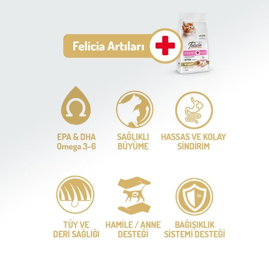 Felicia Düşük Tahıllı Hipoalerjenik Tavuklu Yavru Kedi Maması 2kg