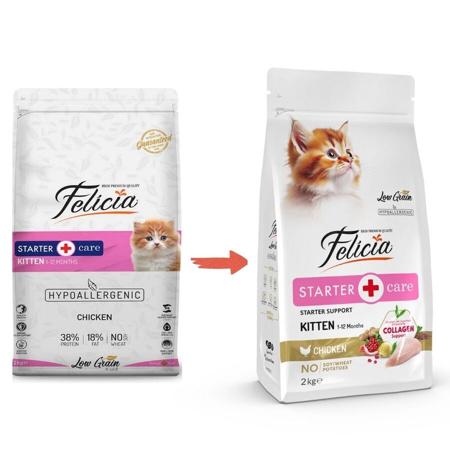 Felicia Düşük Tahıllı Hipoalerjenik Tavuklu Yavru Kedi Maması 2kg