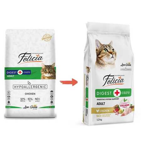 Felicia Düşük Tahıllı Hipoalerjenik Tavuklu Yetişkin Kedi Maması 12kg - Thumbnail (1)