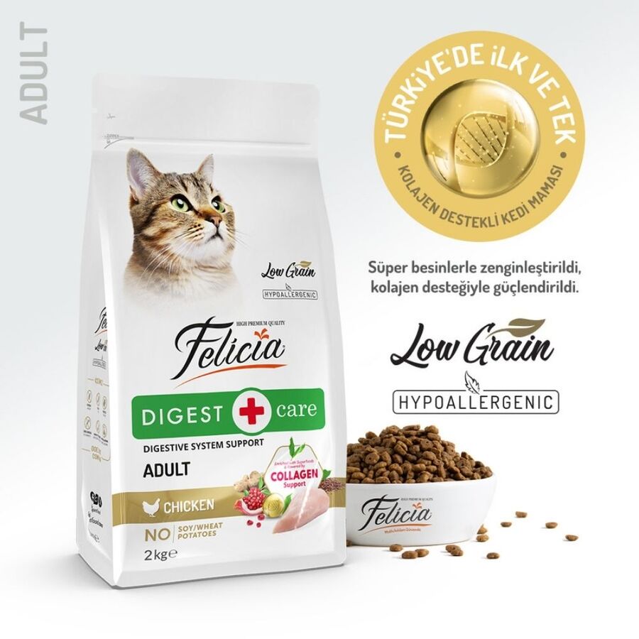 Felicia Düşük Tahıllı Hipoalerjenik Tavuklu Yetişkin Kedi Maması 2kg