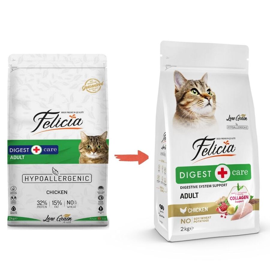 Felicia Düşük Tahıllı Hipoalerjenik Tavuklu Yetişkin Kedi Maması 2kg