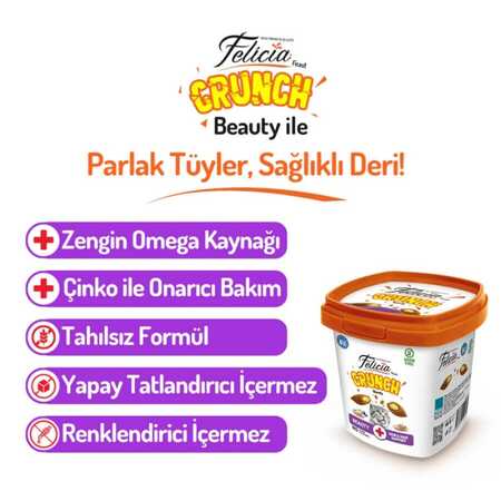 Felicia Beauty Tavuklu Somonlu ve Sütlü Kedi Crunch Ödül Maması 100gr - Thumbnail (2)