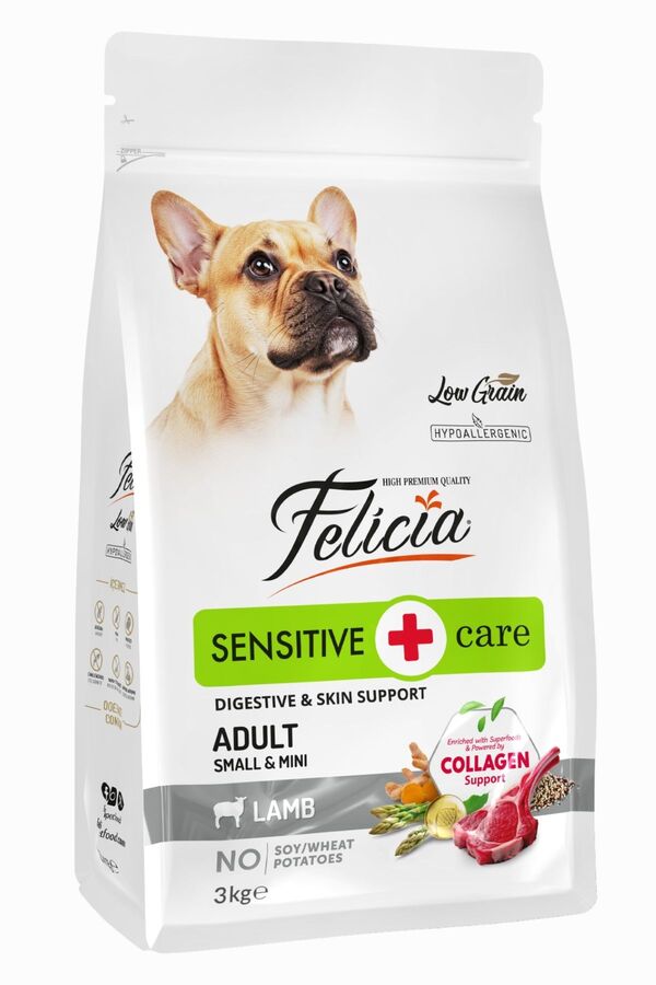 Felicia Düşük Tahıllı Hipoalerjenik Kuzu Etli Küçük Irk Yetişkin Köpek Maması 3kg