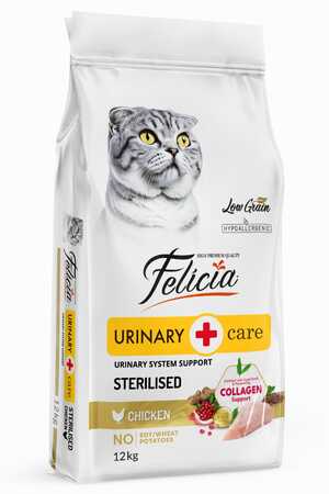Felicia Düşük Tahıllı Hipoalerjenik Tavuklu Kısırlaştırılmış Yaşlı ve Yetişkin Kedi Maması 12kg - Thumbnail