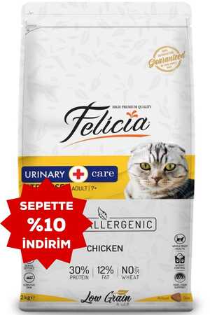 Felicia Düşük Tahıllı Hipoalerjenik Tavuklu Kısırlaştırılmış Yaşlı ve Yetişkin Kedi Maması 12kg