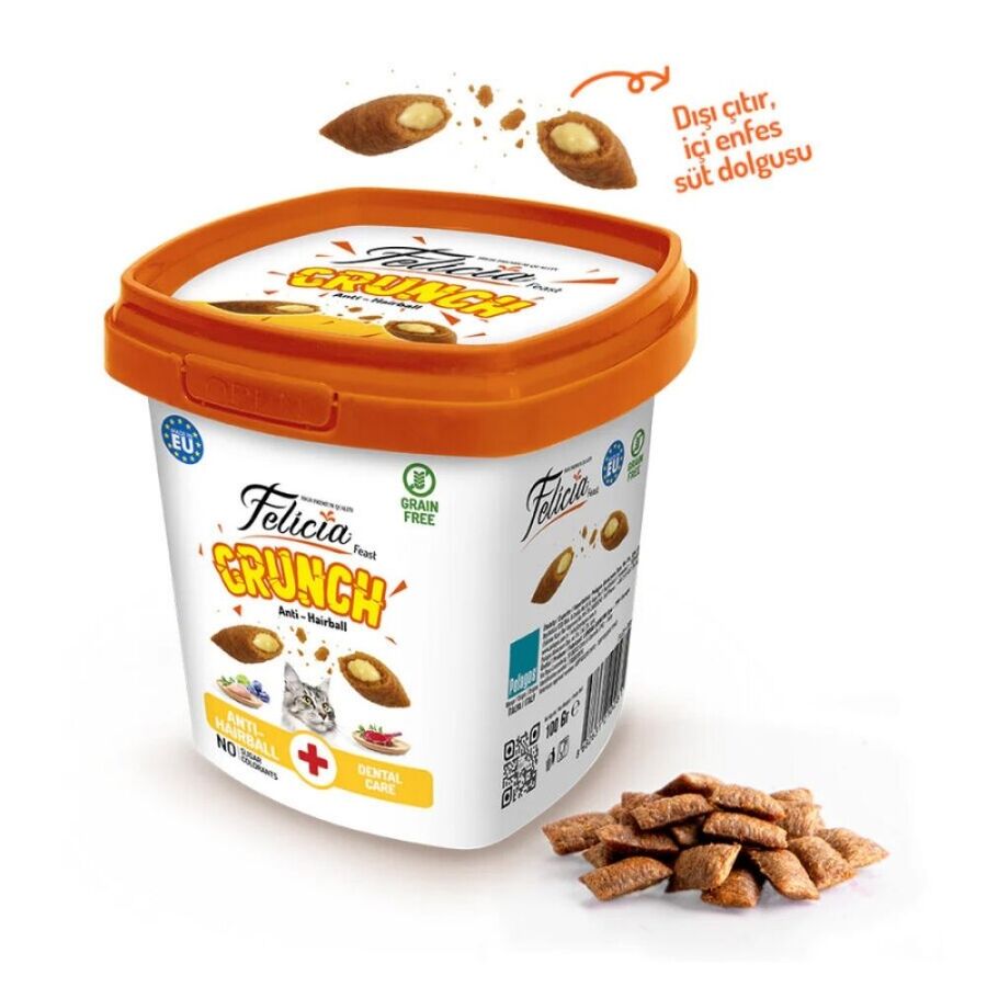 Felicia Anti Hairball Tavuk Etli Yaban Mersinli ve Sütlü Kedi Crunch Ödül Maması 100gr