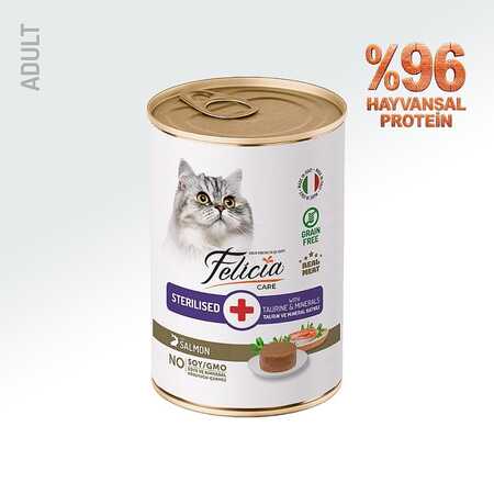 Felicia Tahılsız Somonlu Kısırlaştırılmış Yetişkin Kedi Konservesi 400gr