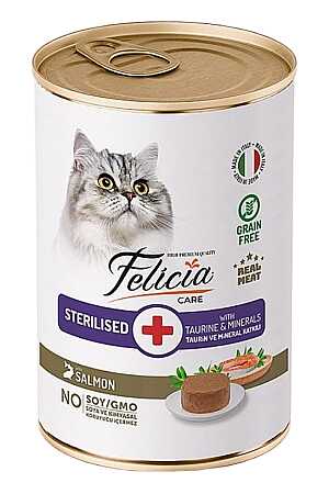 Felicia Tahılsız Somonlu Kısırlaştırılmış Yetişkin Kedi Konservesi 400gr