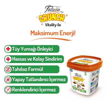 Felicia Vitality Sığır Etli Yaban Mersinli ve Sütlü Kedi Crunch Ödül Maması 100gr - Thumbnail (2)