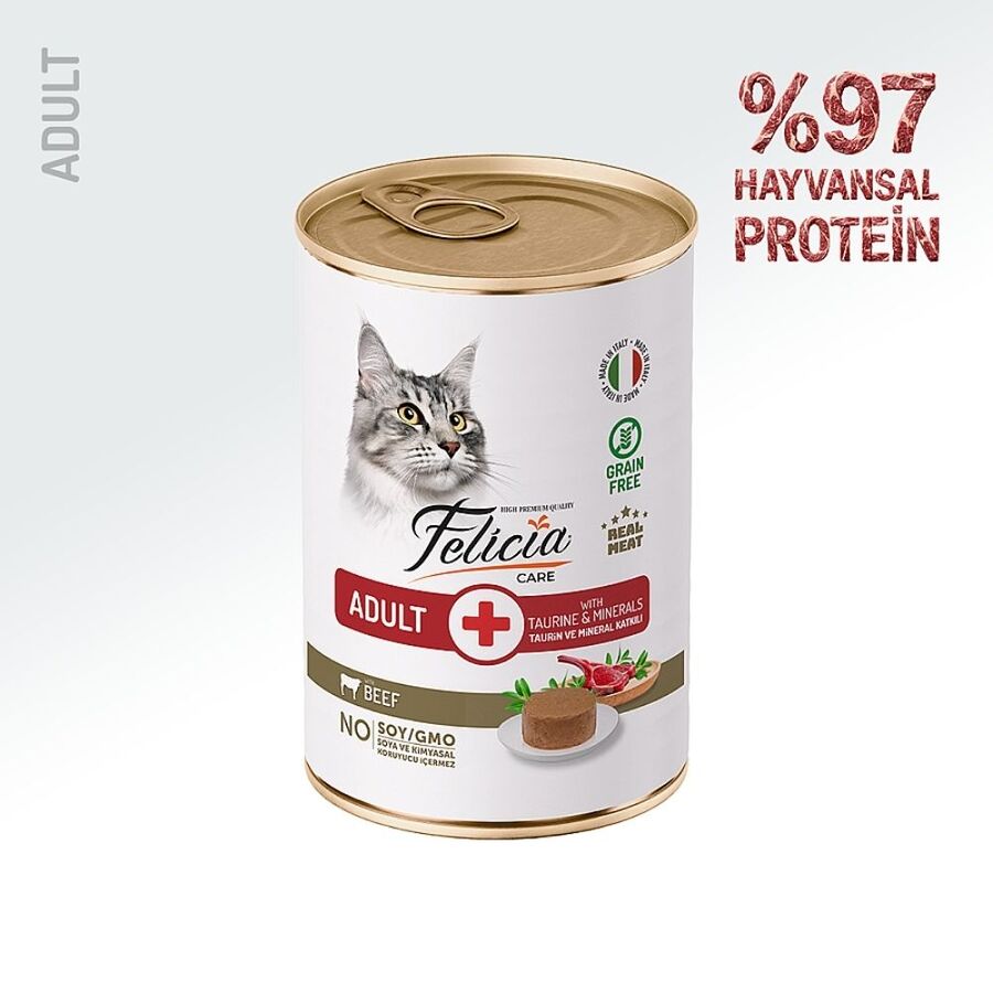 Felicia Tahılsız Biftekli Yetişkin Kedi Konservesi 400gr - 2