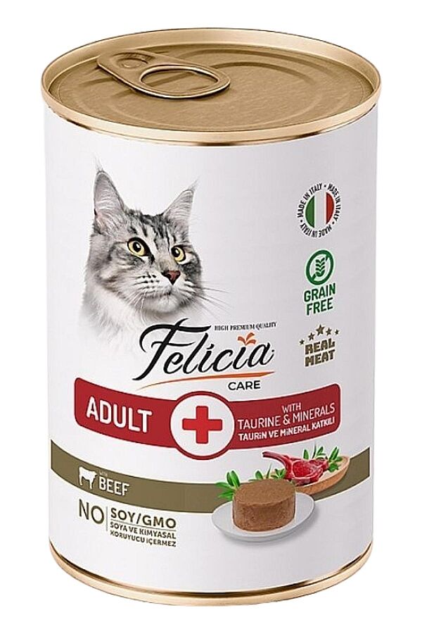 Felicia Tahılsız Biftekli Yetişkin Kedi Konservesi 400gr - 1