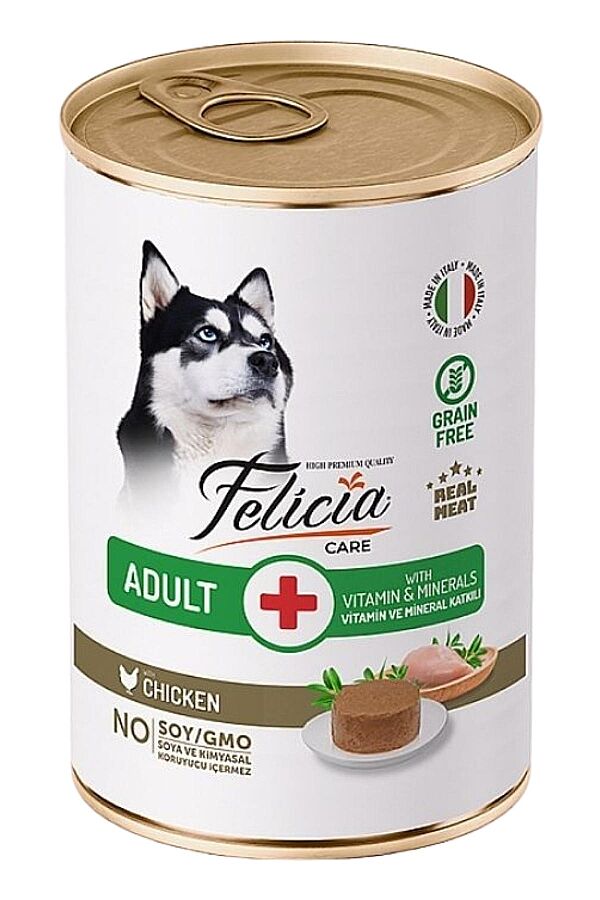 Felicia Tahılsız Tavuklu Yetişkin Köpek Konservesi 400gr - 1