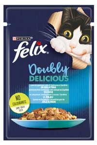 FELIX - Felix Çifte Lezzet Somonlu ve Sardalyalı Kedi Konservesi 85gr