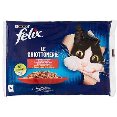 FELIX - Felix Multipack Sığır ve Tavuk Etli Yetişkin Kedi Konservesi 4x85gr FELIX - Felix Multipack Sığır ve Tavuk Etli Yetişkin Kedi Konservesi 4x85gr