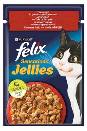 FELIX - Felix Sensations Sığır Etli ve Domatesli Yetişkin Kedi Konservesi 85gr