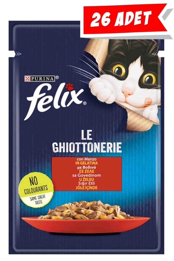 Felix Sığır Etli Yetişkin Kedi Konservesi 26x85gr 26lı Felix Sığır Etli Yetişkin Kedi Konservesi 26x85gr 26lı