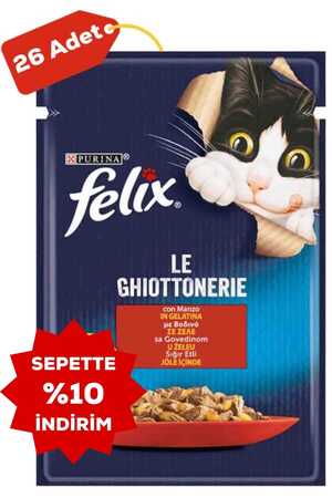 FELIX - Felix Sığır Etli Yetişkin Kedi Konservesi 26x85gr 26lı