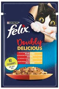 FELIX - Felix Çifte Lezzet Sığır Etli ve Kümes Hayvanlı Kedi Konservesi 85gr