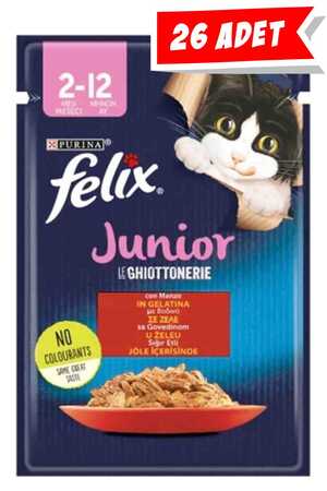 FELIX - Felix Sığır Etli Yavru Kedi Konservesi 26x85gr 26lı FELIX - Felix Sığır Etli Yavru Kedi Konservesi 26x85gr 26lı
