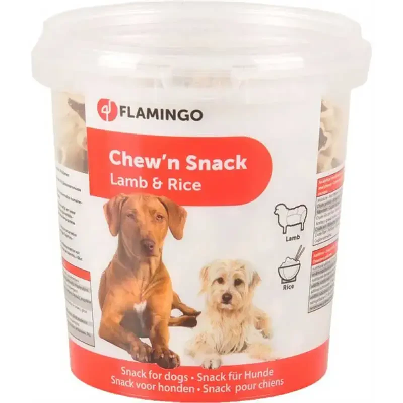 Flamingo Chewn Snack Bones Lamb Rice-Kuzu Pirinçli Köpek Ödül Maması 500gr